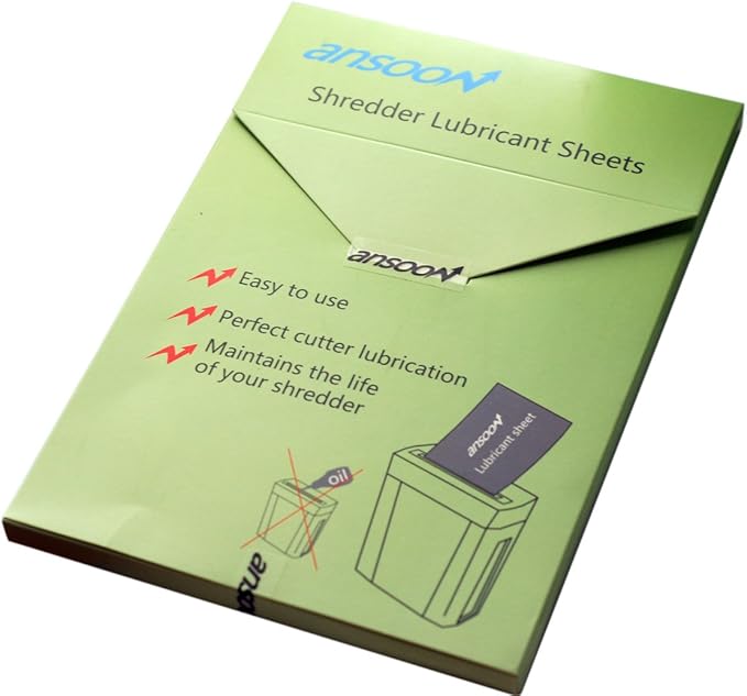 Paper Shredder Lubricant Lubricating Sheets, Paper Shredder Oil Sharpening & Cleaning Sheet for Cross-Cut and Micro-Cut Paper Shredders (28-Pack)