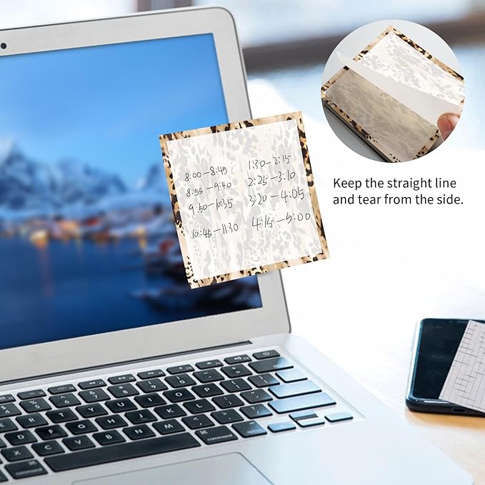 Sticky Notes 3x3 Inches, Cute Self-Stick Notes Bright Funny Sticky Note, Easy to Post for Home, Office, Notebook Cute Animal Skin