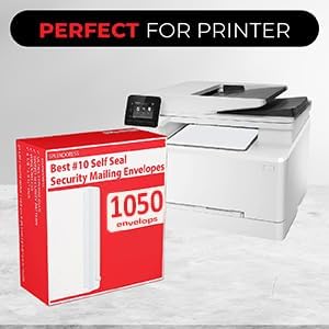 #10 Envelopes Letter Size Self Seal | 1,050 Business Mailing Security Peel and Sealing Envelope | 100% Tinted | no 10 White Windowless Legal Regular Plain Envelops Pack | 4-1/8 x 9-1/2 Inches | 24 LB