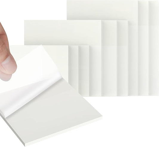 450PCS Transparent Sticky Notes, 3 Sizes Clear Sticky Notes Waterproof Self-Adhesive, Translucent and See Through for Bible Study, Books Annotation, Office, School & College Supply