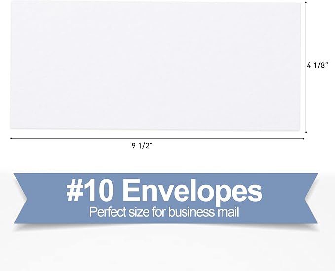 #10 Security Self-Seal Envelopes, PANDRI Windowless Business Mailing Envelopes, Security Tint Pattern for Secure Mailing, Invoices and Statements, Size 4-1/8 x 9-1/2 Inch - 24 LB - 500 Count