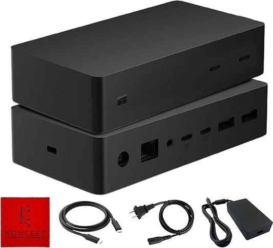 Microsoft Surface Dock 2 1GK-00001 - Surface Pro Docking Station with USB-C to C Cable & 199W - Compatible with Surface Book 3, Go 2, Surface Laptop 3, Pro 7/Pro X (Renewed)