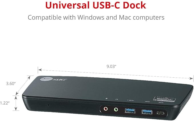 SIIG USB Type C 4K Triple Monitor Docking Station - Triple 4K@60Hz or Single 5K@60Hz Video Laptop Dock with 85W Charging - 1x HDMI, 2x DisplayPort, 5x USB Ports for Windows PC & MacBook (JU-DK0B11-S1)