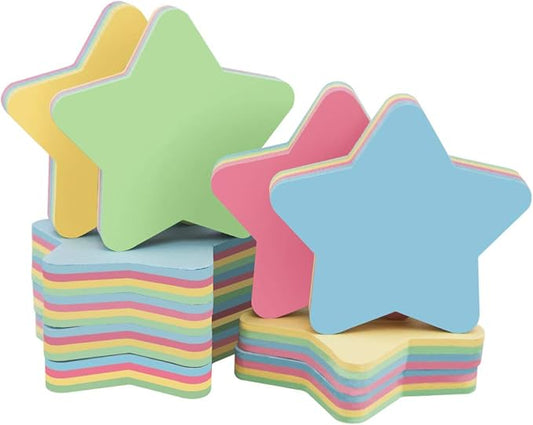 Star Sticky Notes - 1000 Sheets Mixed 4 Color Bulk Sale Sticky Memo Post Memo Note Tape Self Stick Notes for Office/School/Home
