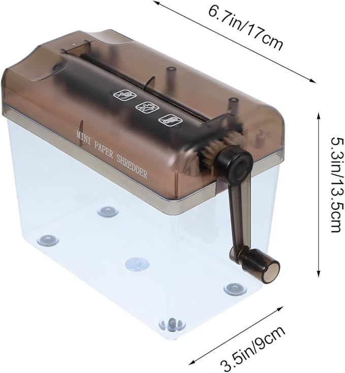 Mini Manual Hand Paper Shredder A4 Desktop Strip Cutter Portable Document Cutter for Home Office Use Black