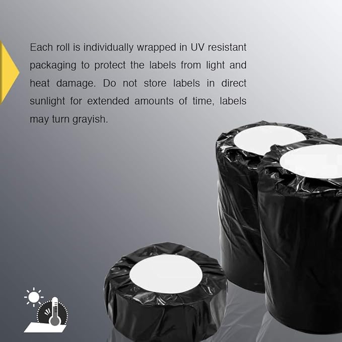 BETCKEY - 2" x 1" UPC Barcode & Address Labels Compatible with Zebra & Rollo Label Printer,Premium Adhesive & Perforated[Yellow, 6 Rolls, 7800 Labels]