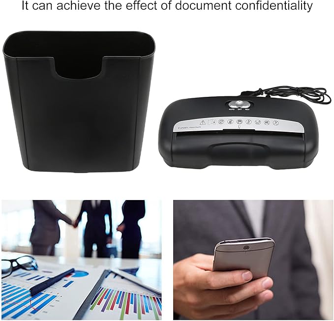 Paper Shredder, Portable Mini Paper Grinder File Shredder Mute Intelligent Shutdown Compact Overheat Protection File Shredder Desktop Shredding Machine for School Office Home Use(#2)