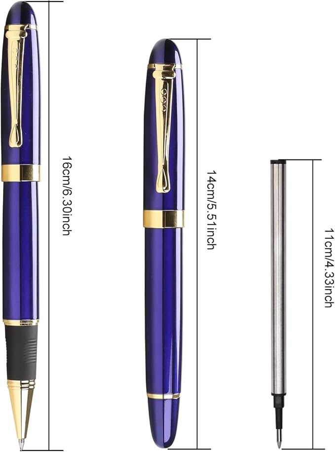 YIVONKA Luxury Ballpoint Pens Nice Ball Pen Best Gift for Men Professional Executive Office BallPens Classy Gift Box Ballpoint Black Refill Line width 0.5mm (Blue)