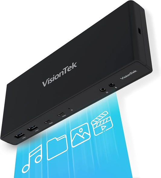 VisionTek VT4510 Universal USB Dual Monitor Docking Station - 2x HDMI, 2x DisplayPort, 100W Power, 4x USB-A, 2x USB-C, Audio, Ethernet for Windows/ MacOS/ ChromeOS
