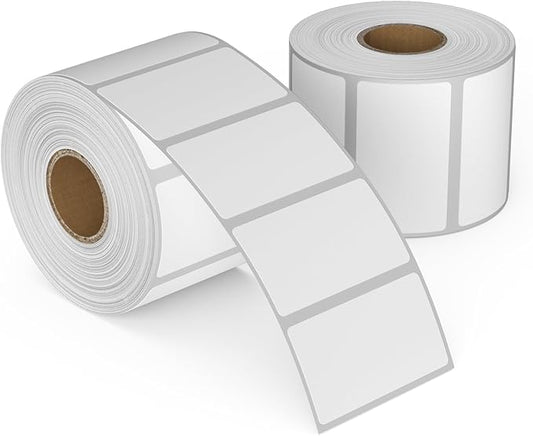 OausTect Direct Thermal Labels 2.25 x 1.25 Inches Barcode Address Labels, Self-Adhesive Shipping Labels, Compatible with Rollo/Zebra Thermal Printer Labels(2 Rolls, 1000 Labels/Roll)