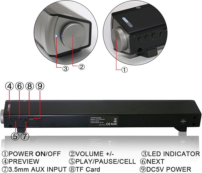 Computer Speakers for Desktop, Wired and Wireless Computer Sound Bar, Stereo USB Powered Mini Soundbar Speakers for PC Tablets Laptop Desktop Projector Cellphone