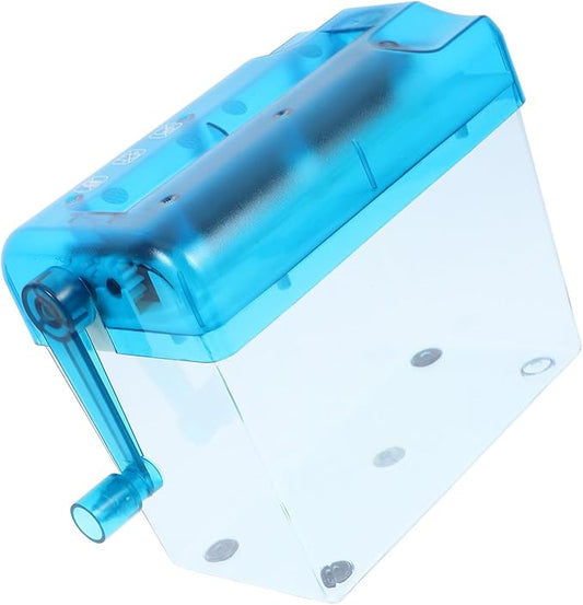 GANAZONO Manual Desktop Paper Shredder Small Portable Handheld Office Supply for Home and Office Use Blue