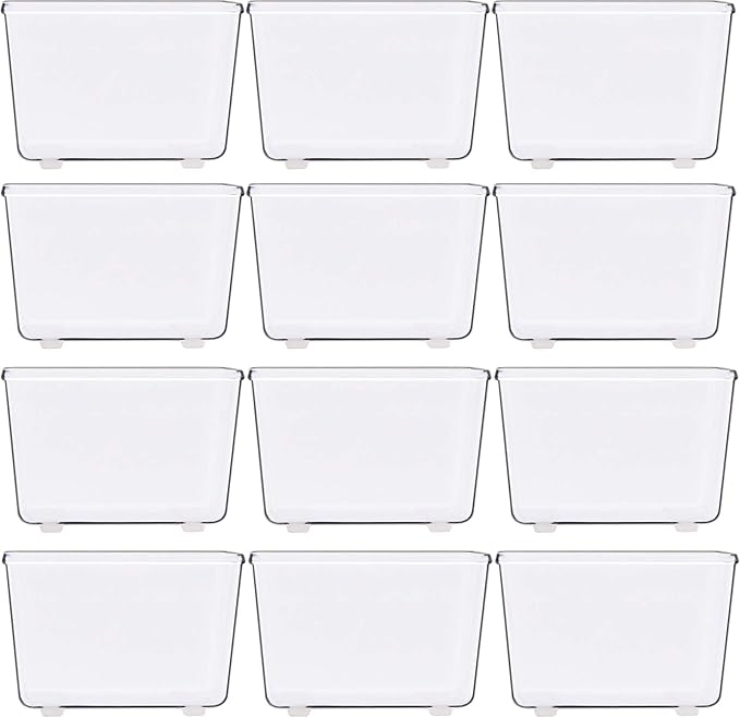 Simple Houseware Clear Drawer Organizer for Office Bin Desk Storage, 3.25"x 3.25", 12 Packs