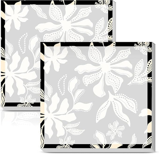 Sticky Notes 3x3 Inches, Cute Self-Stick Notes Bright Funny Sticky Note, Easy to Post for Home, Office, Notebook Cute Black White Daisy