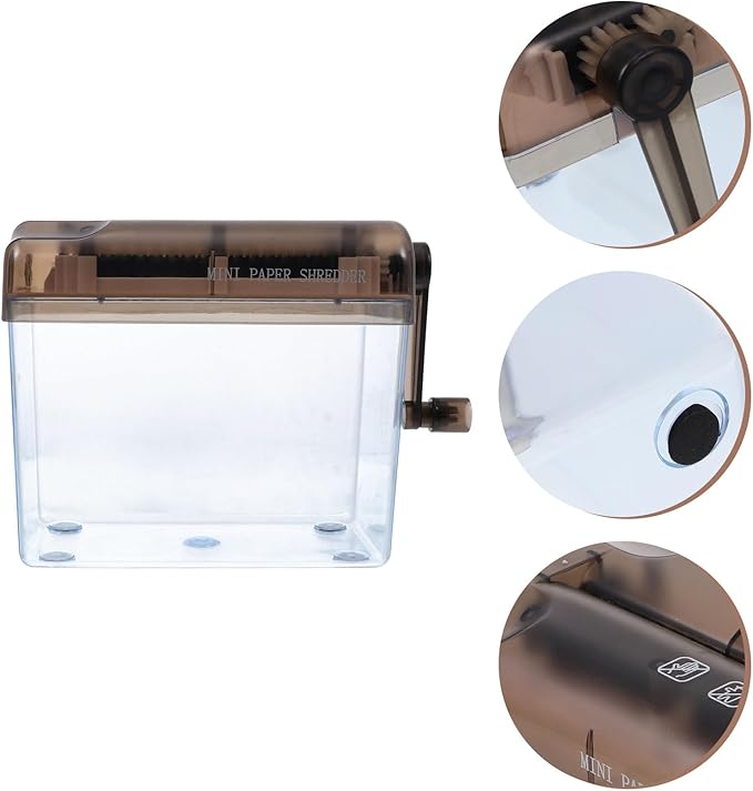 Mini Manual Hand Paper Shredder A4 Desktop Strip Cutter Portable Document Cutter for Home Office Use Black