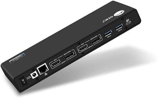 SIIG USB Type C Dual 4K Docking Station with 60W PD - Dual 4K@60Hz or Single 5K@60Hz Monitor Laptop Dock - DisplayLink - 2 HDMI 2 DisplayPort, 4 USB 3.0 Ports, 2 Type C Ports, Gigabit Ethernet Port