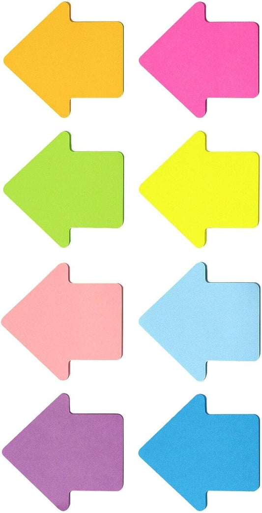 Arrow Shape Sticky Notes 8 Color Bright Colorful Sticky Pad 75 Sheets/Pad Self-Sticky Note Pads (8 Pads)
