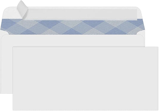 #10 Security Self-Seal Envelopes, PANDRI Windowless Business Mailing Envelopes, Security Tint Pattern for Secure Mailing, Invoices and Statements, Size 4-1/8 x 9-1/2 Inch - 24 LB - 500 Count