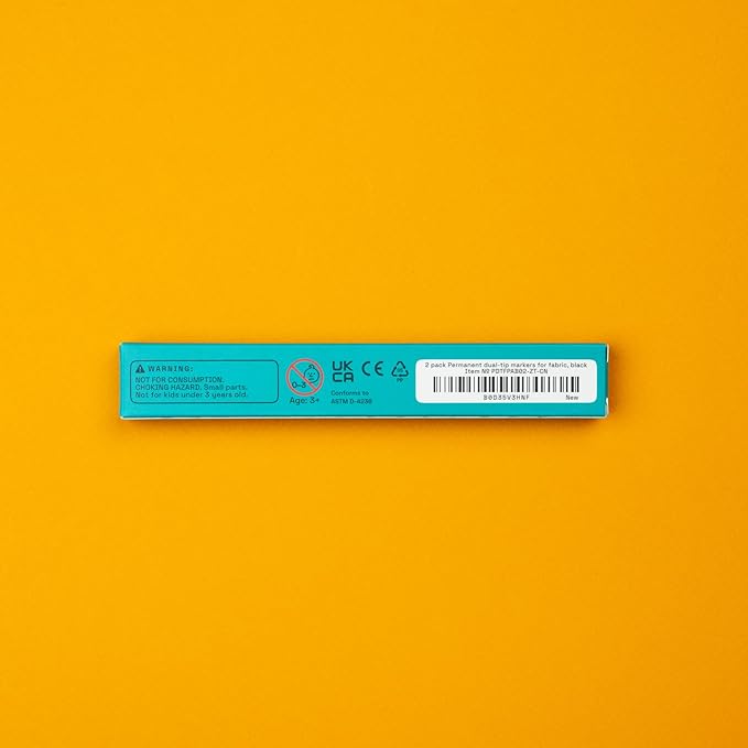 ARTISTRO 2 Black Dual-Tip Fabric Markers - Fabric Decorating Kit - Permanent for Clothes - Acrylic Paint Pens for Sneakers, Bags, Shoes, Textile, Canvas, Sewing, Craft, DIY - Brush and Fine Tip