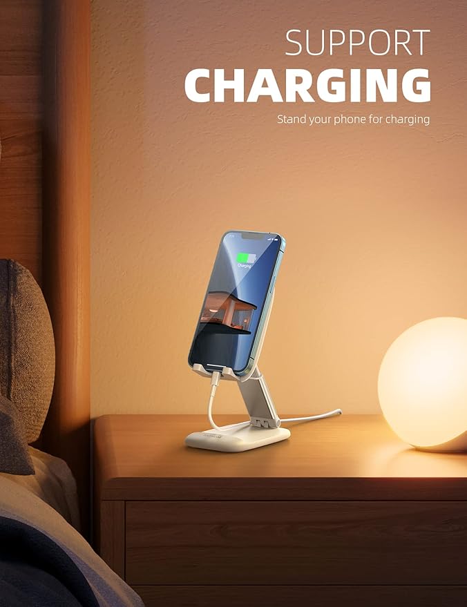 Lamicall White Cellphone Stand, Xmax Gift for Men Women Mother Father Girls Boys Coworkers, Desk Accessories, Telephone Stands, Workspace Organizersf, Gifts for Christmas