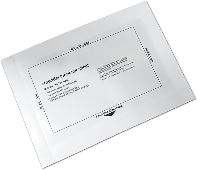Laffeya Shredder Lubricant Sheets, Paper Shredder Sharpening, Shredder Cleaning Sheets (30 Pack)