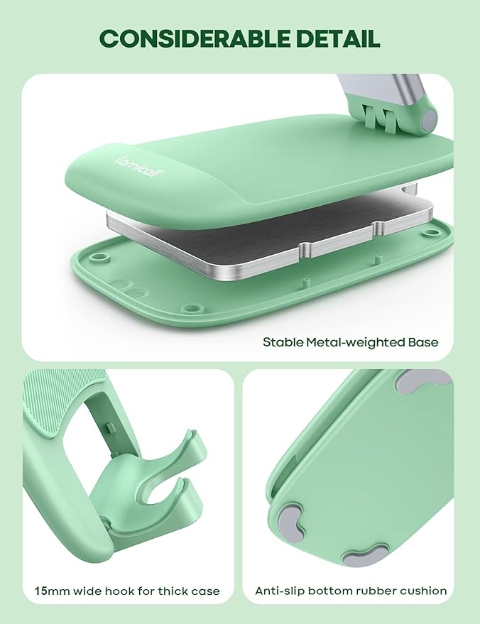 Lamicall Easter Basket Stuffers for Teens Girls Boys Cell Phone Stand, Light Green Cell Phone Holder, Easter Basket Essentials, Desk Accessories & Workspace Organizers, Telephone Stands