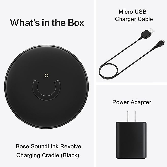 3.3ft Charging Cradle Bose SoundLink Revolve, Charging Dock for Bose SoundLink Revolve+,Charger Adapter for Bose SoundLink Revolve II, SoundLink Revolve II+ Bluetooth Speaker, Bose Charger Dock(Black)