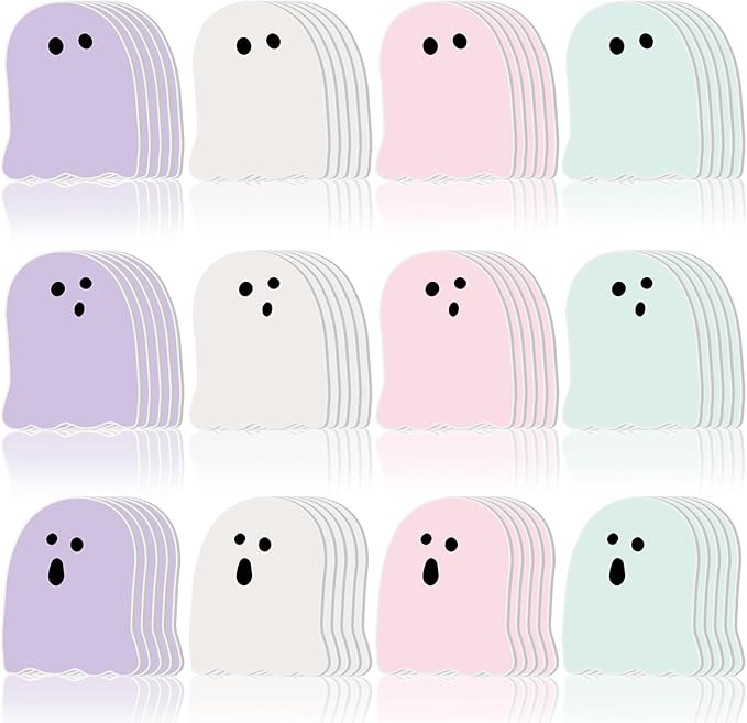 Zhanmai 1200 Pcs Halloween Ghost Sticky Notes Self-Adhesive Halloween Cute Note Pads Removable Ghost Memo Notes for School Office Home Students Teachers Present