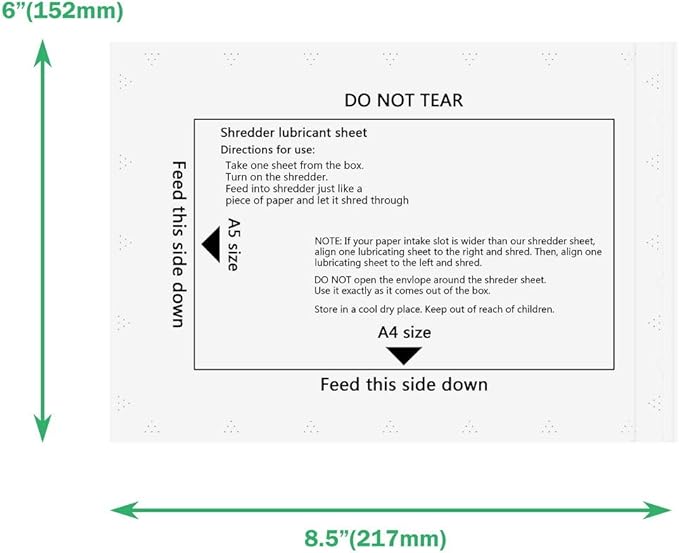 laffeya Shredder Lubricant Sheets & Paper Shredder Sharpening Cleaning Sheet, Shredders for Home Office Lubricant Sheets (20)