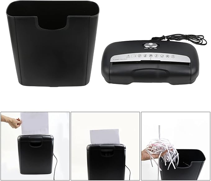 Paper Shredder, Portable Mini Paper Grinder File Shredder Mute Intelligent Shutdown Compact Overheat Protection File Shredder Desktop Shredding Machine for School Office Home Use(#2)
