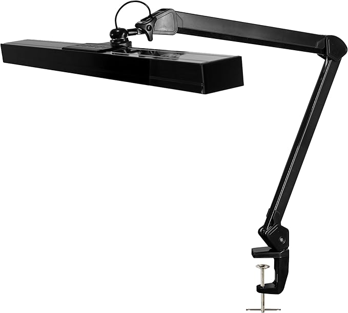 Neatfi 3,000 Lumens Ultra LED Desk Lamp with Clamp, 30W Dimmable Monitor Light, 5 Brightness Levels & 5 Light Modes (Black, 28 Inches with Metal Arm)
