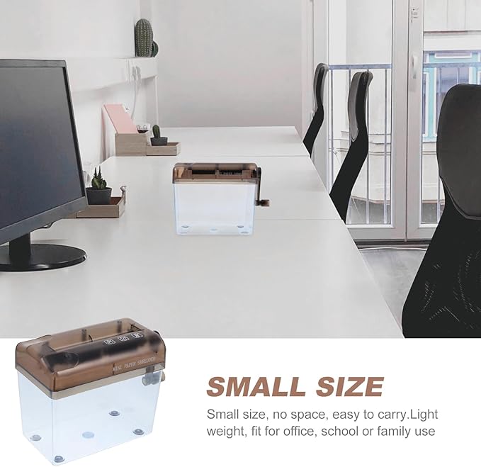 Mini Manual Hand Paper Shredder A4 Desktop Strip Cutter Portable Document Cutter for Home Office Use Black