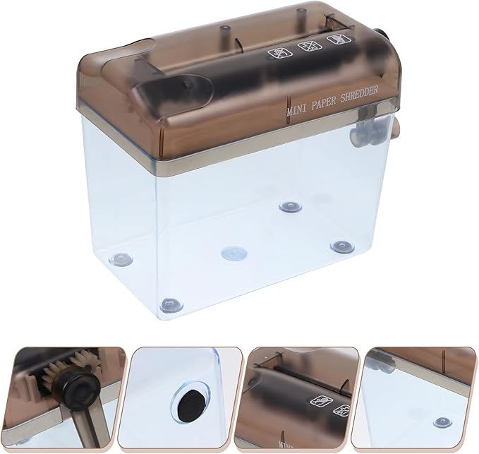 Mini Manual Hand Paper Shredder A4 Desktop Strip Cutter Portable Document Cutter for Home Office Use Black