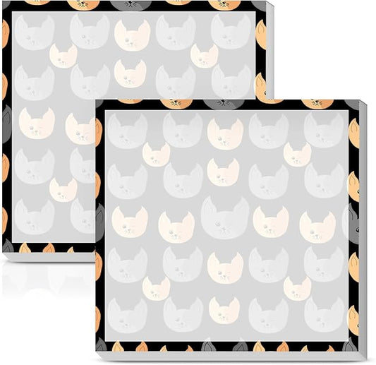 Sticky Notes 3x3 Inches, Cute Self-Stick Notes Bright Funny Sticky Note, Easy to Post for Home, Office, Notebook Cute Gray Yellow Cats