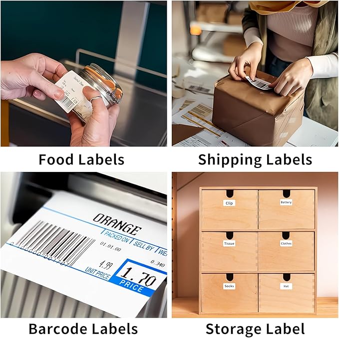 OausTect Thermal Labels 2.25 x 1.25 Barcode Labels Address Sticker, Self-Adhsive Shipping Labels, Compatible with Rollo/Zebra Thermal Label Printer (18 Rolls 1000 Labels/Roll)