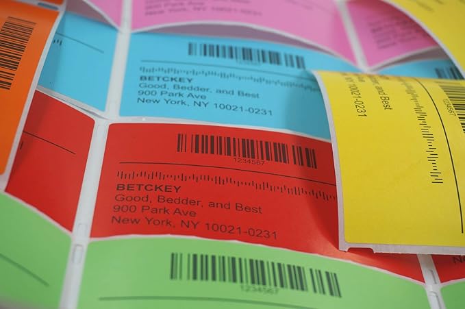 BETCKEY - 4" x 6.5" Large Shipping Labels & Multipurpose Compatible with Zebra & Rollo Label Printer,Premium Adhesive & Perforated[Green, 6 Rolls, 1500 Labels]