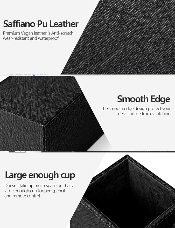 Pen Holder with Wireless Charger, Compatible with iPhone 17/16/15/14/13/12/11/8 Series, Pencil Holder Phone Stand for Desk Home Office, Men Gift Husband Wife Anniversary Dad Birthday Idea Gadget