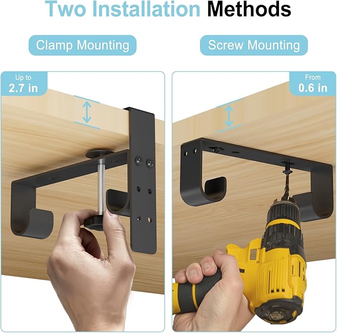 Under Desk Cable Management Tray,No-Drill Upgraded Thickened Felt Cord Organizer with Clamp or Screw Mount,Cable Holder for Standing Desk,Home Or Office(Beige, 47.2")
