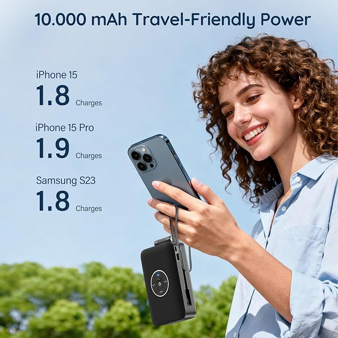 TechGlow Foldable Cellphone Stand with Bluetooth Speaker and Charging Function Built-in Cables Birthday Gifts for Men Women Mother Father Boy Girl Teens Stocking Stuffers for Adults