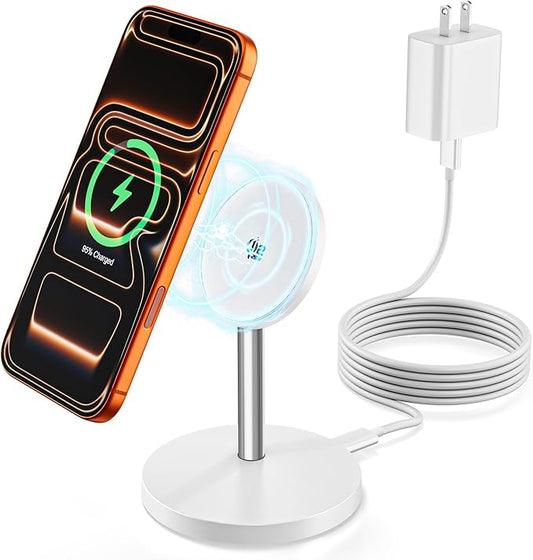 Magnetic Wireless Charger Stand, 25W Fast Mag Safe Charger [Qi2.2 Certified] iPhone Stand, 6FT Magnet Wireless Charging Station/Pad for iPhone 17 Air 17 Pro 17 Pro Max 16 15 14 13 12,AirPods Pro 2/3/4