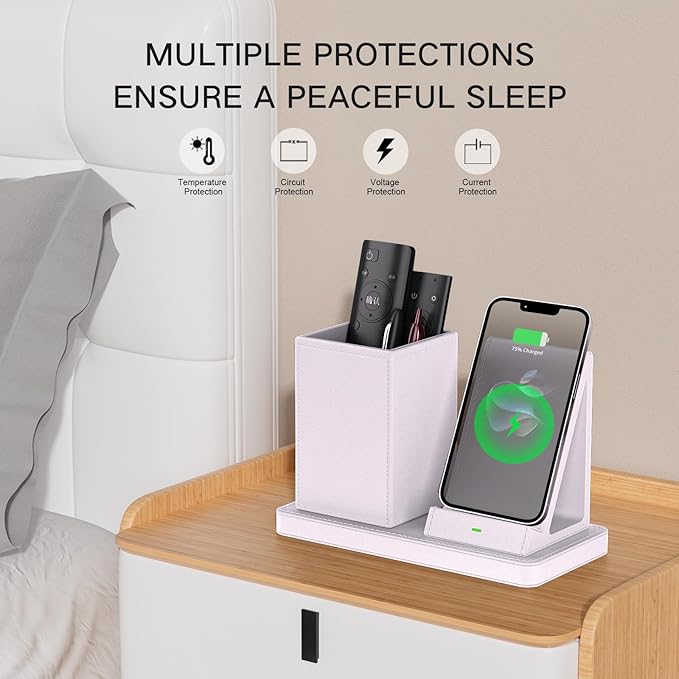 Desk Organizer with Phone Holder,White Multi-Functional Pencil Holder for Desk, Desk Organizers and Accessories for Office Art Supplies,Desk Phone Stand Charger for Desktop/Counter