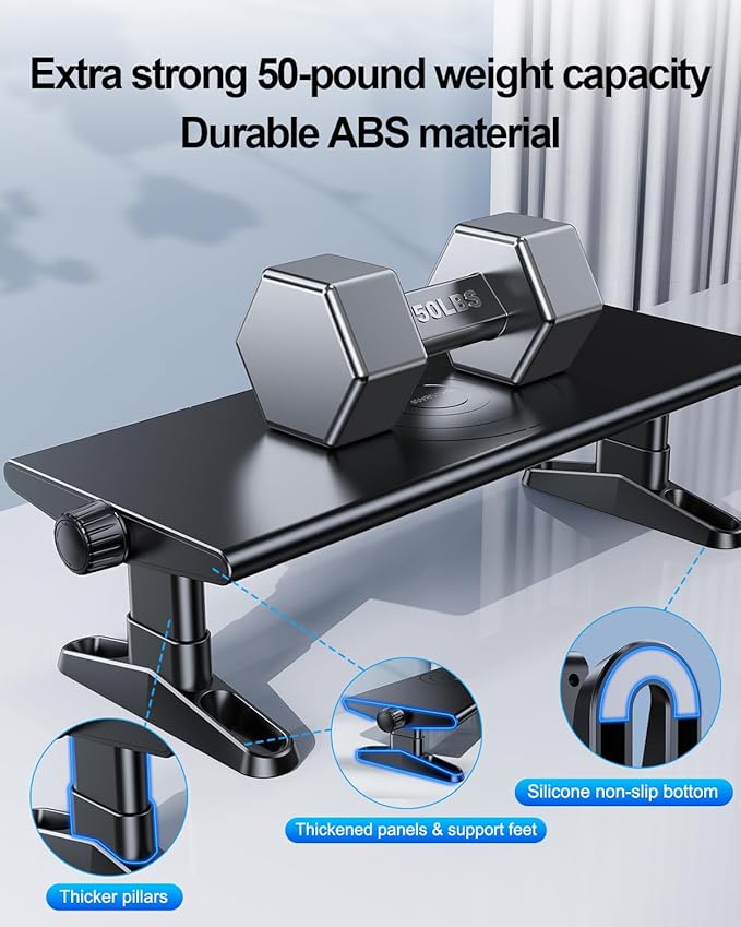 Computer Monitor Stand Riser for Desk with Usb Hub Charging,30W/5Gbps Usb C Docking Station with Power,4.4-5.7''Freely Height Adjustable with Phone Holder,Monitor Stands Riser for PC,Laptop,Printer,TV