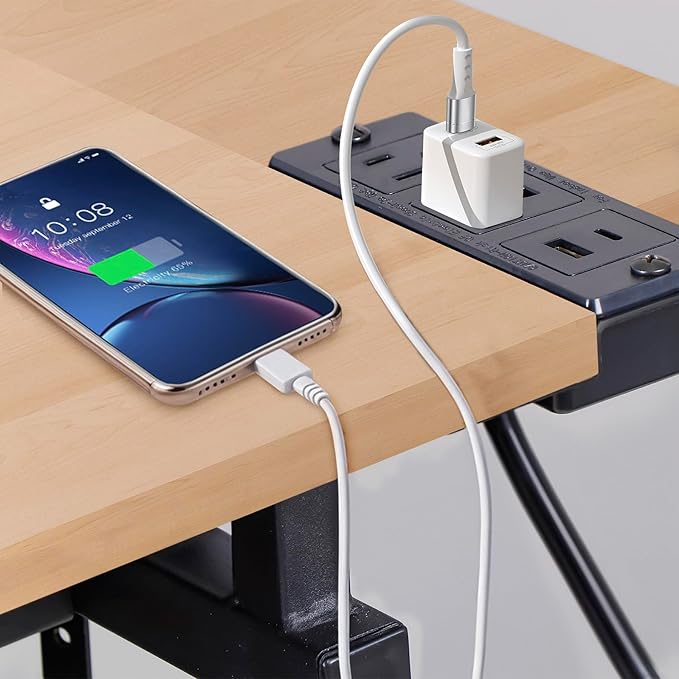 Drafting Table Drawing Desk w/Power Outlet, Art&Craft Work Station Height Adjustable Tilting Tabletop Craft Table Desk w/Stool and 2 Storage Drawers for Home Office, Natural