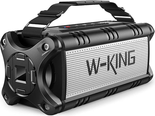 W-KING 90W Max Bluetooth Speaker, IPX6 Waterproof Portable Speakers Wireless Bluetooth, 50W Deep Bass Loud Outdoor Speaker with 40H Playtime/Stereo Pairing/TF Card/AUX/NFC for Home Party,Camping,Beach