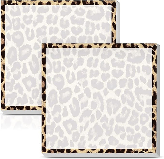 Sticky Notes 3x3 Inches, Cute Self-Stick Notes Bright Funny Sticky Note, Easy to Post for Home, Office, Notebook Cute Classic Leopard