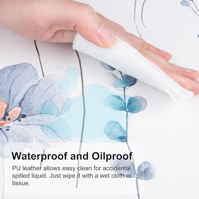 QIYI Large Mouse Pad, Floral Desk Mat for Desktop, Women Girls PU Leather Waterproof Gaming Mousepad, Computer Laptop Flower Desk Accessories Protector Writing Pad for School Office Home 31.5" x 15.7"