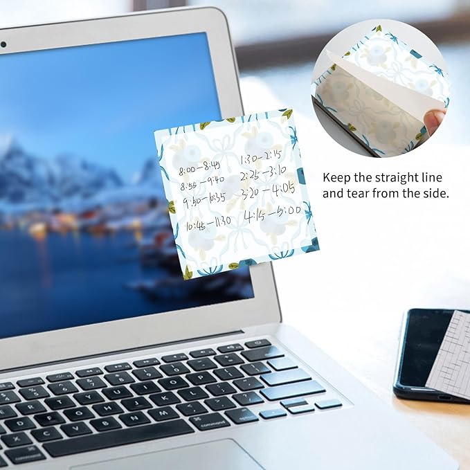 Sticky Notes 3x3 Inches, Cute Self-Stick Notes Bright Funny Sticky Note, Easy to Post for Home, Office, Notebook Cute Blueberry