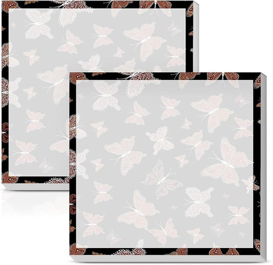Sticky Notes 3x3 Inches, Cute Self-Stick Notes Bright Funny Sticky Note, Easy to Post for Home, Office, Notebook Cute Brown Butterfly
