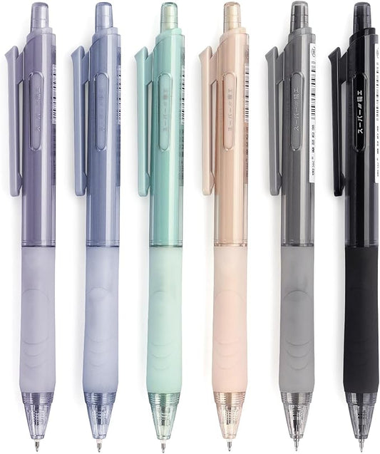 NNY Gel Pens Black Ink Pen 0.5mm with Comfort Grip for Smooth Writing, School & Office Supplies (6 Pack)