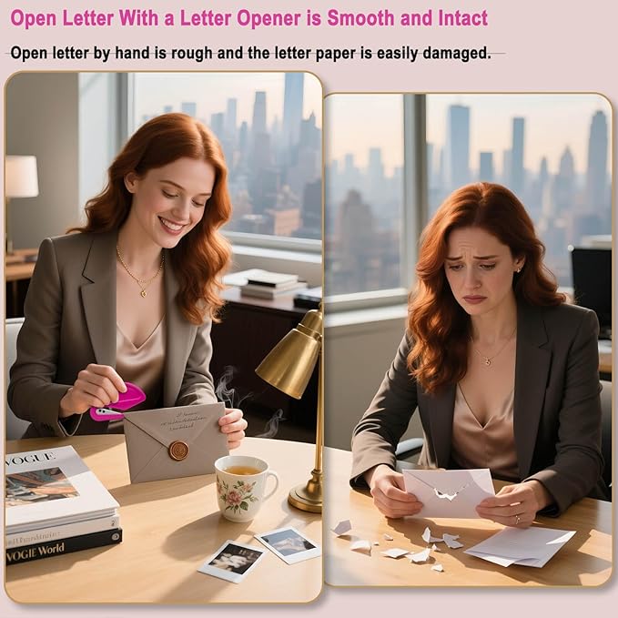 6 Pack Letter Opener Envelope Slitter – Envelope Opener for Women Men,Office Worker,Graduate Students,Home,Office,Postal.Mail Opener with Safety Concealed Sharp Blade Neatly Opened Without Damage
